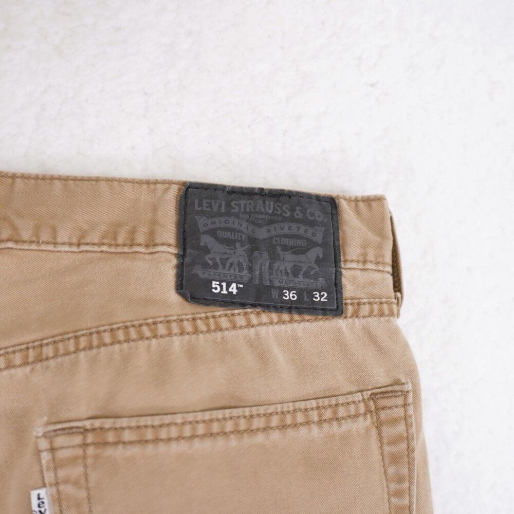 Levi's 514 Staight Fit Tan Denim Mid Rise Jeans 36/31 Tagged‎ 36/32 - Picture 5 of 9